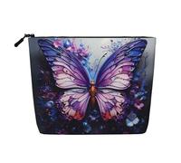 WZYCWB Purple Butterfly Flowers Patterned cosmetic bag, travel cosmetic bag, multifunctional storage bag, storage for daily necessities