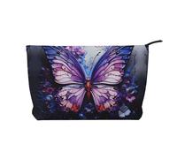WZYCWB Purple Butterfly Flowers Patterned Toiletry Storage Bag, Essential for organizing Cosmetics and Skincare Products.
