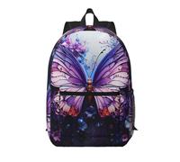 WZYCWB Purple Butterfly Flowers Printed backpack with pockets - suitable for work, business trips, travel, sports