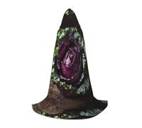 WZYCWB Purple cabbage Printed Large Hooded Cape, Holiday Party Costume, Carnival Party Prop, Sizes S/M/L