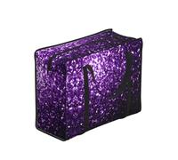 WZYCWB Purple Glitter Tote Bag for Adults, One Size, Polyester with Vinyl Lining, Zippered, 53 x 40 x 23 cm, Foldable Lightweight Large Capacity