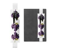 WZYCWB Purple Grapes Adjustable Journal Bookmark, Leather Pen Holder Bookmark, Perfect for Back to School Christmas Gift Bookmark Leather Pen Holder,