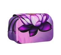 WZYCWB Purple Lotus Printing Portable Pencil Case ideal for organizing pens in the office or storing makeup brushes
