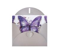 WZYCWB Purple Oil Painting Butterfly Patterned Gray Holiday Card (6x4) with Envelope. Suitable for birthdays, weddings, and condolences.