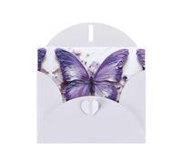 WZYCWB Purple Oil Painting Butterfly Patterned White Holiday Card (6x4) with Envelope. Suitable for birthdays, weddings, and condolences.