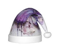 WZYCWB Purple Oil Painting Butterfly Patterns Fun Christmas Party Hat, Class Party Activity Holiday Christmas Decoration Hat