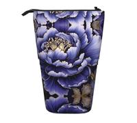 WZYCWB Purple Peonies Retractable Storage Container for Pen Holders, Makeup Brush Holders, or Coin Drawstring Bags.