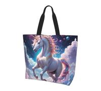 WZYCWB Quantum Unicorn Printed Tote Bag - Shoulder Bag - Suitable for Travel, Yoga, Beach, Commute, Shopping - Gift for Men and Women