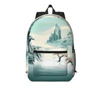 WZYCWB Quiet Landscape Printed backpack with pockets - suitable for work, business trips, travel, sports