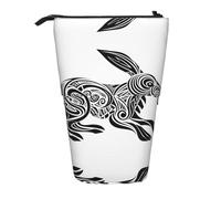 WZYCWB Rabbit Abstract Drawing Retractable Storage Container for Pen Holders, Makeup Brush Holders, or Coin Drawstring Bags.