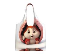 WZYCWB Rabbit Eggshell Modeling Printed Single Shoulder Commuter Canvas Bag, Grocery Shopping Bag, Daily Use Canvas Bag