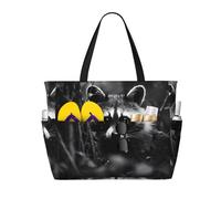 WZYCWB Raccoon in the jungle Printed beach travel bag for swimming and fitness/supermarket shopping/seaside vacation