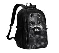 WZYCWB Raccoon in the jungle Printed laptop backpack, business men's commuter backpack, computer bag with USB port charging