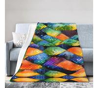 WZYCWB Rainbow Fish Scale 80"x60" Printed Super Soft Flannel Blanket - Cozy print for ultimate comfort and warmth