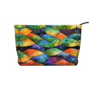 WZYCWB Rainbow Fish Scale Corduroy cosmetic bag, women's portable zipper handbag purse, suitable for travel and daily storage, cosmetics