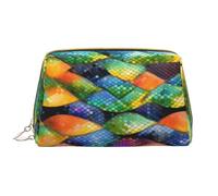WZYCWB Rainbow Fish Scale Leather cosmetic bag with pockets, portable travel cosmetic bag, large capacity cosmetic storage bag,