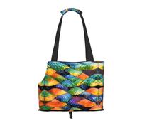 WZYCWB Rainbow Fish Scale Printed Pet Shoulder Bag - Lightweight, Breathable Travel Small Pet Shoulder Bag