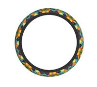 WZYCWB Rainbow Fish Scale Steering wheel cover - Skin-friendly and soft material, sweat-absorbing and breathable design, non-slip and wear-resistant