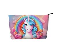 WZYCWB Rainbow Unicorn Patterned Toiletry Storage Bag, Essential for organizing Cosmetics and Skincare Products.