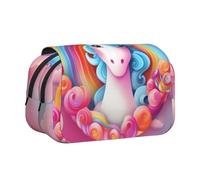 WZYCWB Rainbow Unicorn Portable Pencil Case ideal for organizing pens in the office or storing makeup brushes