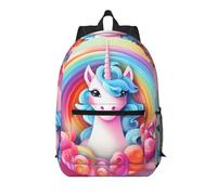 WZYCWB Rainbow Unicorn Printed backpack with pockets - suitable for work, business trips, travel, sports