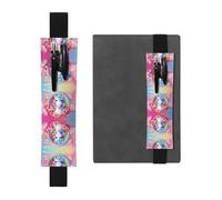 WZYCWB Rainbow Unicorn Printed Large-Capacity PVC Pen Holder + Creative Diary Pen Bag Set with Elastic Band Anti-Slip Design