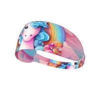 WZYCWB Rainbow Unicorn Printed sports headband, sports sweatband, moisture wicking