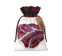 WZYCWB Red Agate Christmas Gift Bags for Christmas Party Supplies Decorations, 8.3 * 11.8 Inch Colorblock Burlap Drawstring Gift Bags,