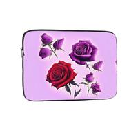 WZYCWB Red and purple roses 10 inch Printed laptop sleeve for 10-17-inch laptops, perfect for business, office, school, or university use.