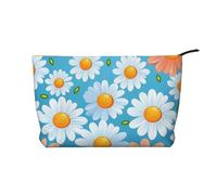 WZYCWB red and White Daisy Patterned Toiletry Storage Bag, Essential for organizing Cosmetics and Skincare Products.