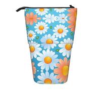 WZYCWB red and White Daisy Retractable Storage Container for Pen Holders, Makeup Brush Holders, or Coin Drawstring Bags.