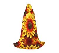 WZYCWB red and yellow sunflower M Patterned Hooded Cape Cosplay Costume - Holiday Party Costume Props