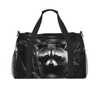 WZYCWB Red Bird Head Handheld travel bag weekend bag fitness yoga bag suitable for fitness and other scenarios, Raccoon In The Jungle, One Size