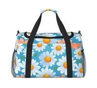 WZYCWB Red Bird Head Handheld travel bag weekend bag fitness yoga bag suitable for fitness and other scenarios, Red And White Daisy, One Size