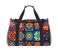 WZYCWB Red Bird Head Handheld travel bag weekend bag fitness yoga bag suitable for fitness and other scenarios, Rainbow-colored Pattern, One Size