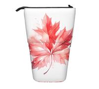 WZYCWB Red Maple Leaf Retractable Storage Container for Pen Holders, Makeup Brush Holders, or Coin Drawstring Bags.