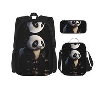WZYCWB Red Panda Backpack (3-piece set), large capacity backpack, student school bag, pencil case, lunch bag combination