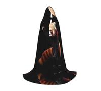 WZYCWB Red panda pattern Printed Small Hooded Cape, Holiday Party Costume, Carnival Party Prop, Sizes S/M/L