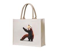 WZYCWB Red panda pattern Printed three-dimensional canvas tote bag suitable for travel, work, fitness, camping and beach carrying