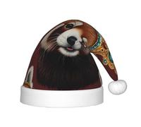 WZYCWB Red panda wearing a crown Patterned Christmas Hats for Kids, Cute Pointed Hats, Christmas Party Decorations and Gifts for Family Gatherings