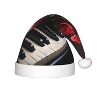 WZYCWB Red Roses Flame Piano Patterns Kids' Christmas Party Hats, Soft and Comfortable, Gentle on Skin, Kindergarten Class Party Gifts
