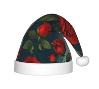 WZYCWB Red roses sea Patterned Christmas Hats for Kids, Cute Pointed Hats, Christmas Party Decorations and Gifts for Family Gatherings