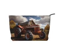 WZYCWB Red Tractor Printed Cosmetic Storage Bag, Perfect for Business Trips and Travel.