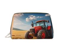WZYCWB Red Tractor Printed Leather Cosmetic Bag for Women - Stylish and Soft, Durable