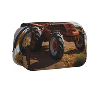 WZYCWB Red Tractor Printing Portable Pencil Case ideal for organizing pens in the office or storing makeup brushes
