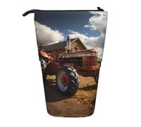 WZYCWB Red Tractor Retractable Storage Container for Pen Holders, Makeup Brush Holders, or Coin Drawstring Bags.