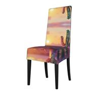 WZYCWB Removable Protective Cover, Desert Day Stretch seat Cover for Square Back Dining Chair, Parson Chair, Dining Chair Protective Cover,