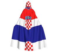 WZYCWB Republic of Croatia flag Printed adult party decoration cape, Halloween hooded cape, unisex Halloween, carnival, masquerade, role play