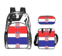 WZYCWB Republic of Croatia flag Printed backpack set | Lunch bag and pencil case | Perfect for work, business trips, and vacations.