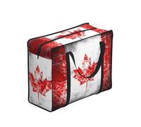 WZYCWB Retro Canada Flag Storage Tote Bag for Adults, One Size, Polyester with Vinyl Lining, Zippered, 53 x 40 x 23 cm, Foldable Lightweight Large Capacity